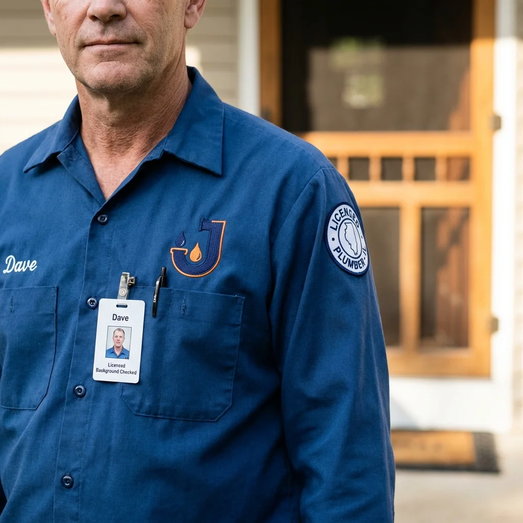 Licensed plumber showing ID badge in Silver Creek, NY