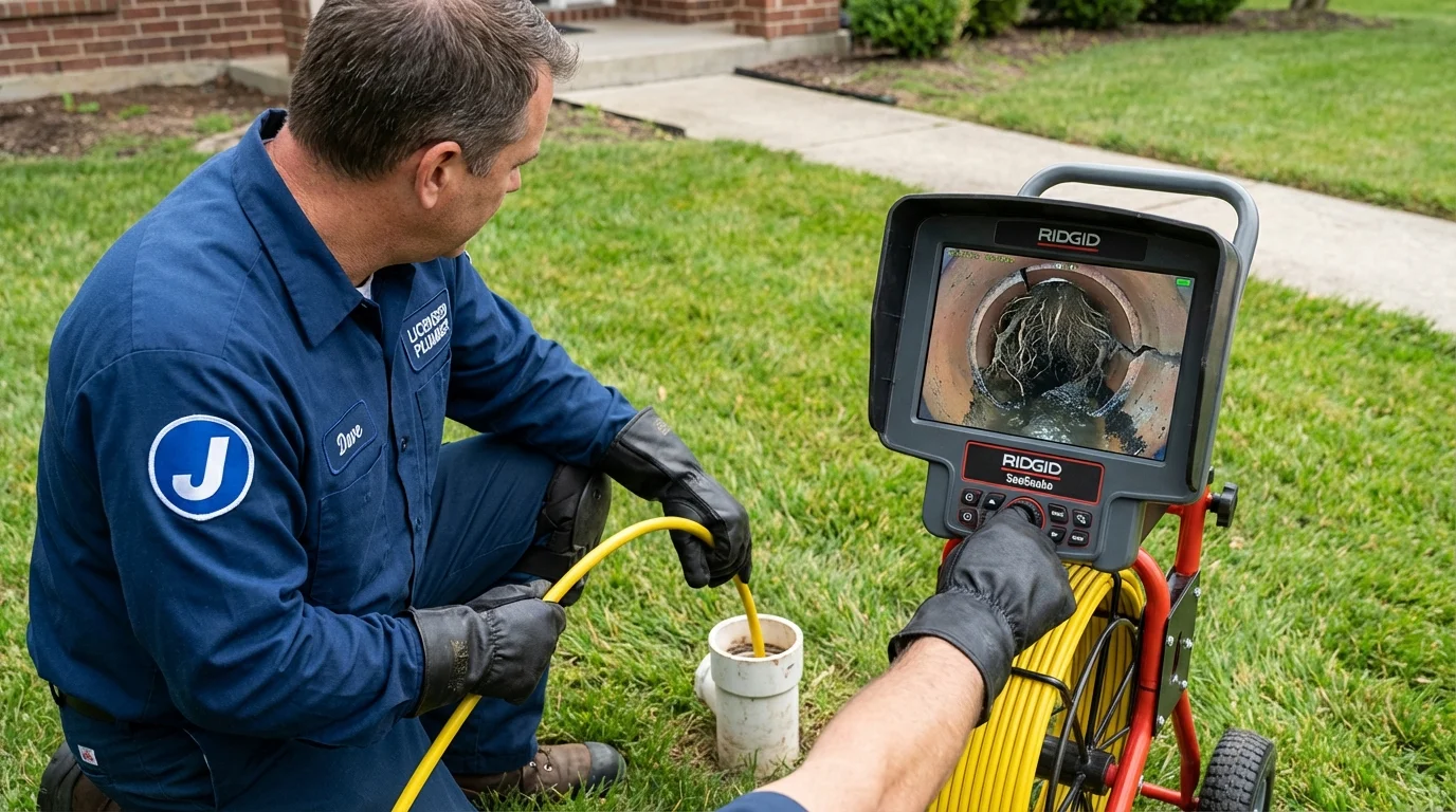 Sewer camera inspection being performed by Johns Plumbing LLC in Silver Creek